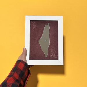 قاب آینه‌ای نقشه فلسطین مدل شاخه زیتون