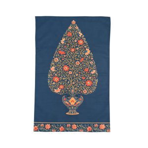 سجاده مخمل سرو با طرح درخت زندگی در گلدان